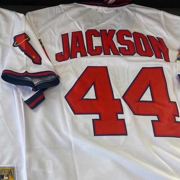 1980s ANAHEIM ANGELS REGGIE JACKSON Men's JERSEY Sz M,L,XL,2X by Mitchell & Ness - Picture 3 of 7